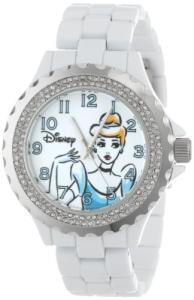 Disney Women's W001002 Cinderella White Enamel Watch
