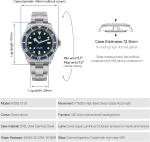 WD5513 Vintage Sub Dive Watch, PT5000 Automatic Watches 38Mm Sapphire Crystal Wr