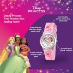 Disney Princess Watch for Girls 4-7, Toddler Princess Watch for Kids, Pink Nylon Strap, Silver Case, White Dial, Gift Young Fans, Stylish and Fun Timepiece Little Princesses