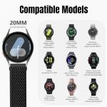 Easuny 4 Pack 20mm Elastic Nylon Watch Bands Compatible with Garmin Vivoactive 5/6/3, Forerunner 165/55/245/35, Venu/Venu Sq 2/VenuSq/Venu 2 plus, instinct 2S Solar, Samsung Galaxy Watch 7/6/5/4