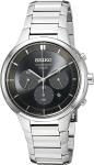 Seiko Black Dial Silver Tone  50M Chronograph Men's Solar Watch- SSC439