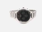 Seiko Black Dial Silver Tone  50M Chronograph Men's Solar Watch- SSC439