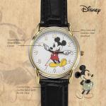 Disney Mickey Watch - Watch for Women - Mickey Mouse Watches for Women - Toys - 90s Mouse - Vintage - 's Articulating Hands - Gold Case - Black Leather Strap