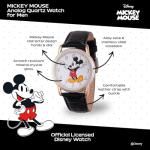 Disney Mickey Watch - Watch for Women - Mickey Mouse Watches for Women - Toys - 90s Mouse - Vintage - 's Articulating Hands - Gold Case - Black Leather Strap