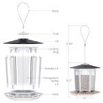 2 Pack Solar Bird Feeders for Outdoors Hanging - Attract Wild Birds & Cardinals, Elegant Minimalist Design, Garden Décor, Unique Gift