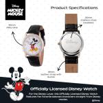 Disney Mickey Watch - Watch for Women - Mickey Mouse Watches for Women - Toys - 90s Mouse - Vintage - 's Articulating Hands - Gold Case - Black Leather Strap