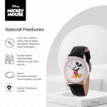 Disney Mickey Watch - Watch for Women - Mickey Mouse Watches for Women - Toys - 90s Mouse - Vintage - 's Articulating Hands - Gold Case - Black Leather Strap