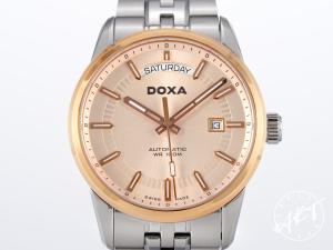 *Rare* NEW Doxa Executive Homme Day-Date Champagne Dial Automatic Watch w/ B&P