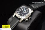 Glycine Men's Airman VINTAGE Worldtimer 40mm Black Dial SS Balck Leather Watch