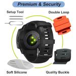 22mm Watch Band for Garmin Instinct 2, Soft Silicone Replacement Band Strap for Garmin Instinct Esports/Solar/Tide/Tactical Smart Watch (Black)