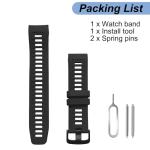 22mm Watch Band for Garmin Instinct 2, Soft Silicone Replacement Band Strap for Garmin Instinct Esports/Solar/Tide/Tactical Smart Watch (Black)