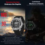 Solar-Powered Men’S Watch – 300M Water Resistant Stainless Steel Sport Watch, 31