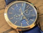 Filippo Loreti Venice Moon phase Rose Gold Blue Leather