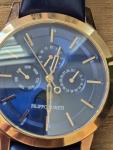 Filippo Loreti Venice Moon phase Rose Gold Blue Leather
