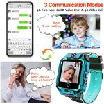 OKYUK 4G GPS Smartwatch for Girls Boys, IP67 Waterproof Sport Smart Watch Phone for Kids, with Face Unlock 2-Camera 360° Rotating Screen WiFi Video Call Phone Call SOS Pedometer for 3-14 Age