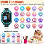 OKYUK 4G GPS Smartwatch for Girls Boys, IP67 Waterproof Sport Smart Watch Phone for Kids, with Face Unlock 2-Camera 360° Rotating Screen WiFi Video Call Phone Call SOS Pedometer for 3-14 Age