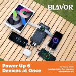 BLAVOR Solar Power Bank 20000mAh Built-in Cables, Wireless Charger for Apple Watch, 20W Fast Charging Battery Pack with USB C, Flashlight, Solar Charger for iPhone, iPad, iWatch, Samsung