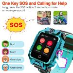 OKYUK 4G GPS Smartwatch for Girls Boys, IP67 Waterproof Sport Smart Watch Phone for Kids, with Face Unlock 2-Camera 360° Rotating Screen WiFi Video Call Phone Call SOS Pedometer for 3-14 Age