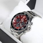 Orient Sports Mako Solar Red Dial Men's Stainless Steel Watch RA-TX0207R10B