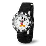Disney WDS000096 Kids' W000227 Mickey Mouse Stainless Steel Time Teacher Watch with Black Nylon Band