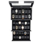 Glenor Co Luxury Carbon Fiber Watch Box for Men