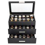 Glenor Co Luxury Carbon Fiber Watch Box for Men