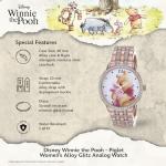 Disney Elegant Winnie The Pooh Women’s Watch Featuring Classic Pooh Bear Dial – Great Gift Fans and Collectors – Rose Gold-Tone Case, Sparkling Bezel, and Rose Gold Link Bracelet