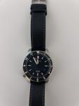 Sangin Instruments Atlas Automatic Diver Watch Black Dial Leather Band 200m Box