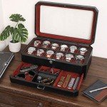 ROTHWELL Luxury 12-Slot Watch Box with Drawer