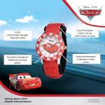 Disney Lightning McQueen Watch for Boys – Cars Watch for Kids 3-5, Toddler & Boys, Analog Watches with Red Bezel & Red Nylon Strap – Fun, Stylish Cars Toys Kids, Gift for Lightning McQueen Fans