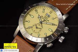 Glycine Men's Airman GMT 40mm Swiss Quartz Dial Brown Leather Band Watch