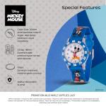 Disney Mickey Mouse Watch for Kids 3–7 with Classic Character Dial – Gift for Boys Who Love Mickey Mouse – Easy-Read Face, Blue Bezel, and Blue Nylon Strap - Buy and GET 1 Free Mystery Watch