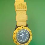 Vtg Timex Watch Rare Yellow Divers 80's Time Date Glow 