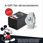 Disney Vintage Mickey Mouse Watch for Men, Classic Mickey Watch, Watches for Men, Stylish Watches, Timeless Mouse Timepiece Him, Silver Dial & Case, Stainless Steel Strap