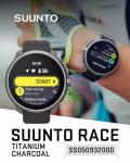 SUUNTO Race Sports Titanium Smartwatch, Charcoal, GPS Tracker w/Clearer AMOLED Touchscreen, Dual-Band GNSS & Global Offline Map, 26-Day Standby with Wearable4U Power Bank SQ Bundle
