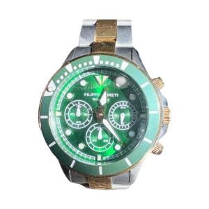 Filippo Loreti Ody Chronograph Diver Green Dial Metal Band Men's Wristwatch