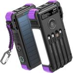 BLAVOR Solar Power Bank 20000mAh Built-in Cables, Wireless Charger for Apple Watch, 20W Fast Charging Battery Pack with USB C, Flashlight, Solar Charger for iPhone, iPad, iWatch, Samsung