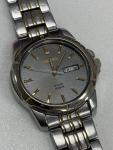 Mens Seiko Solar 100M Dress Casual Day Date Watch V158-0AD0 Gray Dial Works