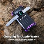 BLAVOR Solar Power Bank 20000mAh Built-in Cables, Wireless Charger for Apple Watch, 20W Fast Charging Battery Pack with USB C, Flashlight, Solar Charger for iPhone, iPad, iWatch, Samsung