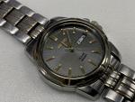 Mens Seiko Solar 100M Dress Casual Day Date Watch V158-0AD0 Gray Dial Works
