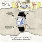 Disney Winnie The Pooh Watch for Men – Featuring Classic Eeyore Character Dial with Easy-to-Read Numbers – Great Gift for Fans Lovers – Silver-Tone Case, White Dial, Blue Leather Strap