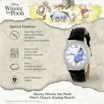 Disney Winnie The Pooh Watch for Men – Featuring Classic Eeyore Character Dial with Easy-to-Read Numbers – Great Gift for Fans Lovers – Silver-Tone Case, White Dial, Blue Leather Strap