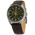 Seiko Quartz Chronograph Men's Watch with Green Dial