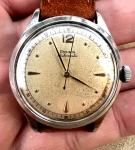 Vintage Doxa wrist watch rare All Steel bumper auto tropical patina 1940's Works