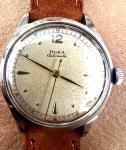 Vintage Doxa wrist watch rare All Steel bumper auto tropical patina 1940's Works