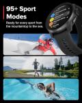 SUUNTO Race S GPS Sports Watch, 1.32" AMOLED Touchscreen w/Crown All Black & SUUNTO 22 ATH6 Silicone Strap Powder Gray S+M