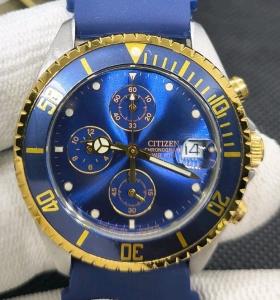 Beautiful Vintage Citizen AN3305-59L Working With Silicone And Original Strap