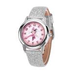Disney Minnie Mouse Watch for Girls – Cute Minnie Watch for Kids 3-5 with Silver Bezel & Leather Strap – Stylish & Fun Watches Toddlers, Gift Little Fans