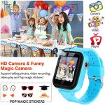OKYUK 4G GPS Smartwatch for Girls Boys, IP67 Waterproof Sport Smart Watch Phone for Kids, with Camera WiFi Video Call Phone Call SOS Pedometer for 3-14 Age (Blue#1)
