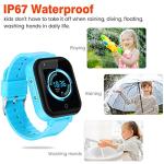 OKYUK 4G GPS Smartwatch for Girls Boys, IP67 Waterproof Sport Smart Watch Phone for Kids, with Camera WiFi Video Call Phone Call SOS Pedometer for 3-14 Age (Blue#1)